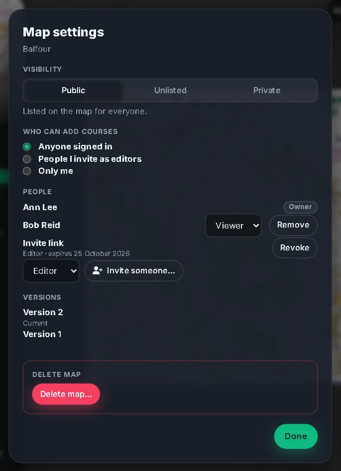 Map settings