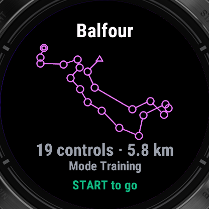 The course screen