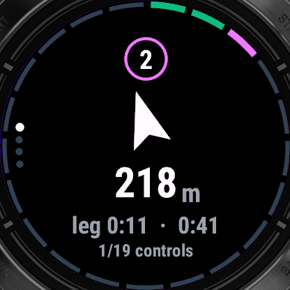 The watch navigating to control 2